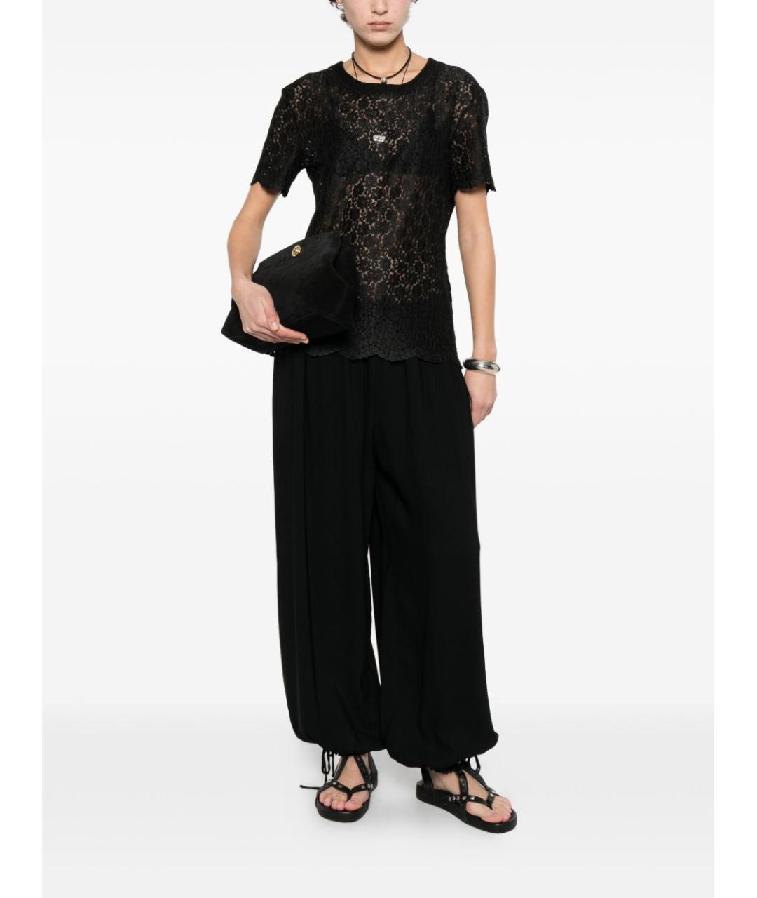 ERMANNO SCERVINO Черная полиэстеровая футболка, фото 2