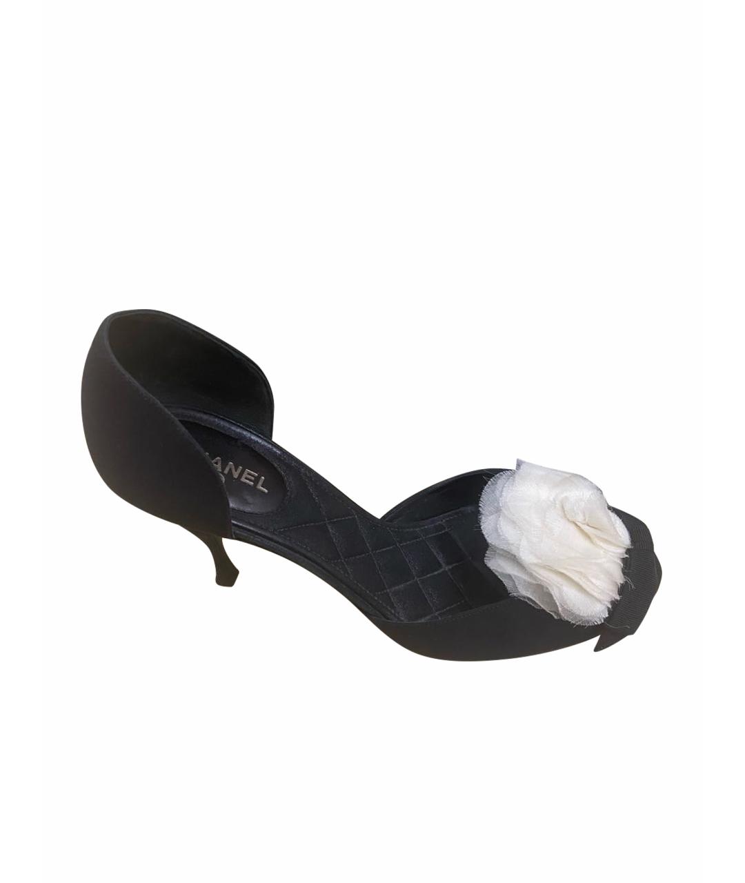CHANEL Черные текстильные туфли, фото 1