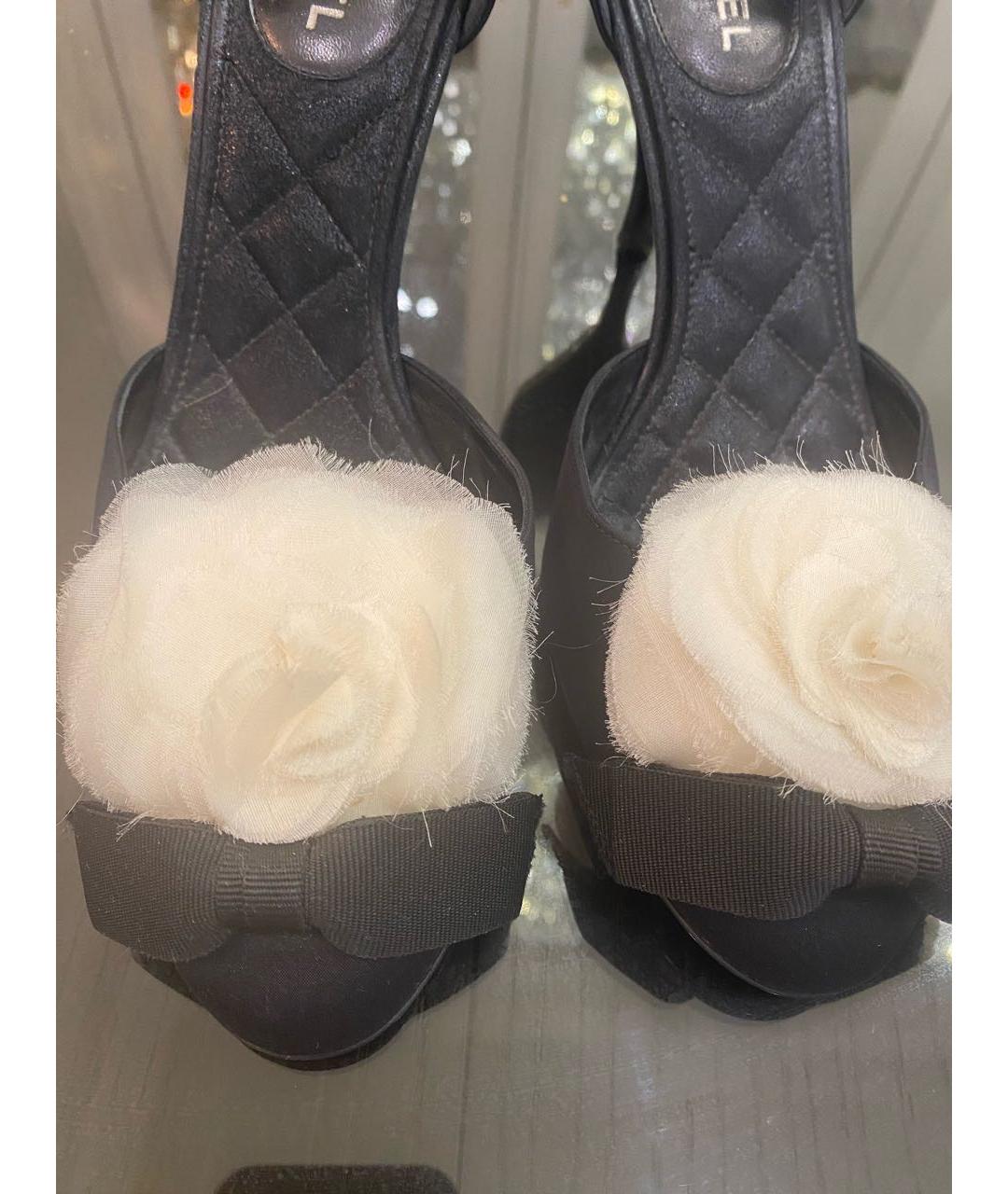 CHANEL Черные текстильные туфли, фото 3