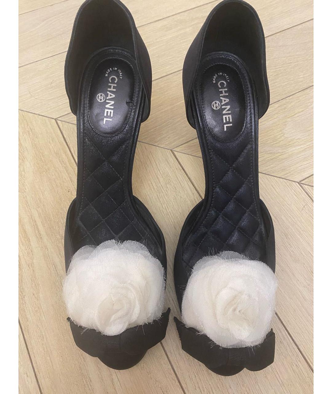 CHANEL Черные текстильные туфли, фото 2