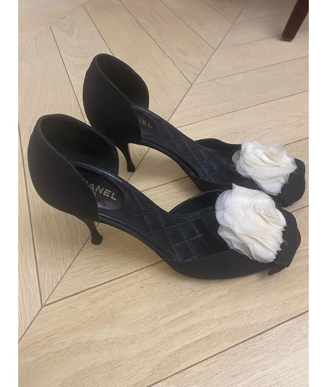 CHANEL Черные текстильные туфли, фото 5