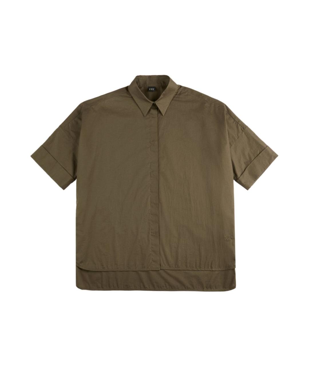 FAY Зеленая хлопковая рубашка, фото 1