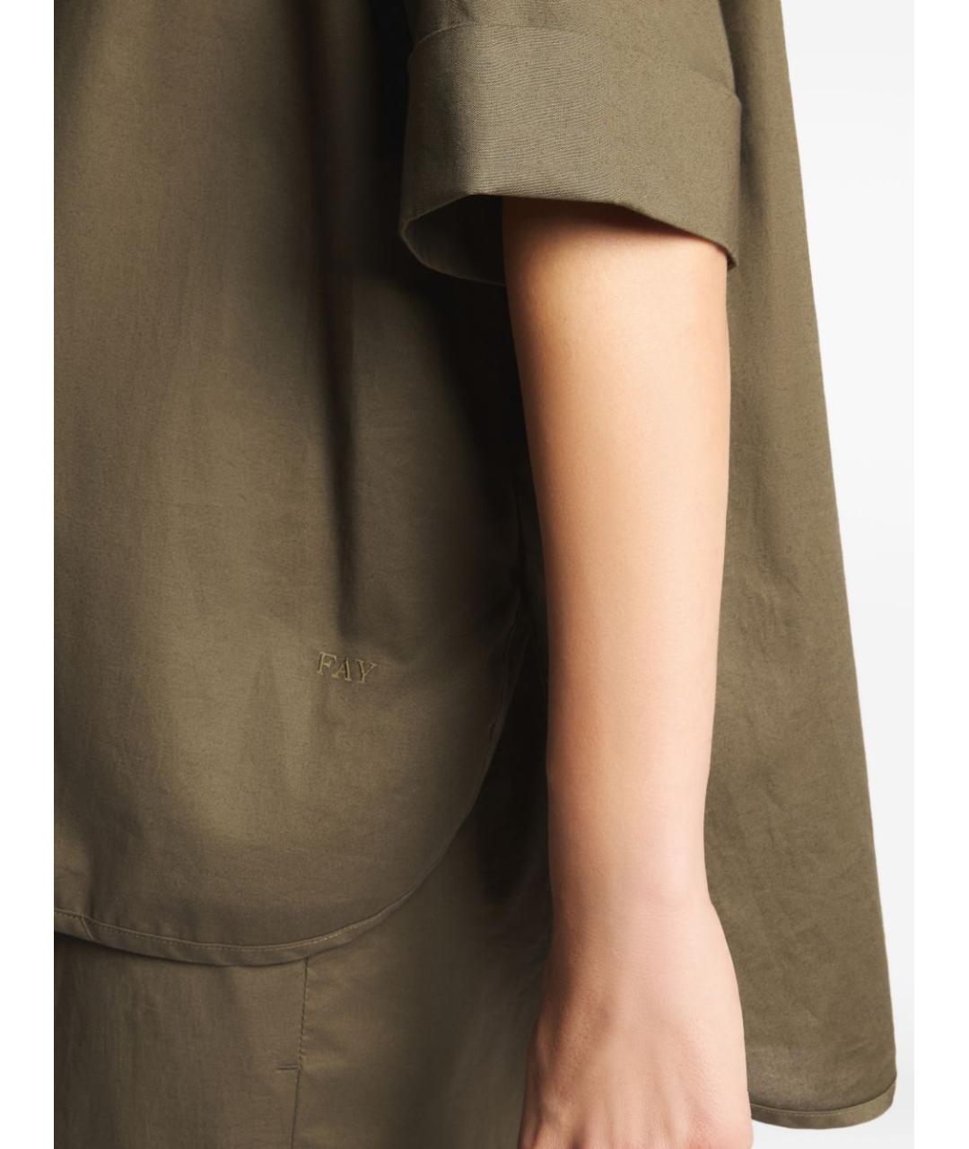 FAY Зеленая хлопковая рубашка, фото 2