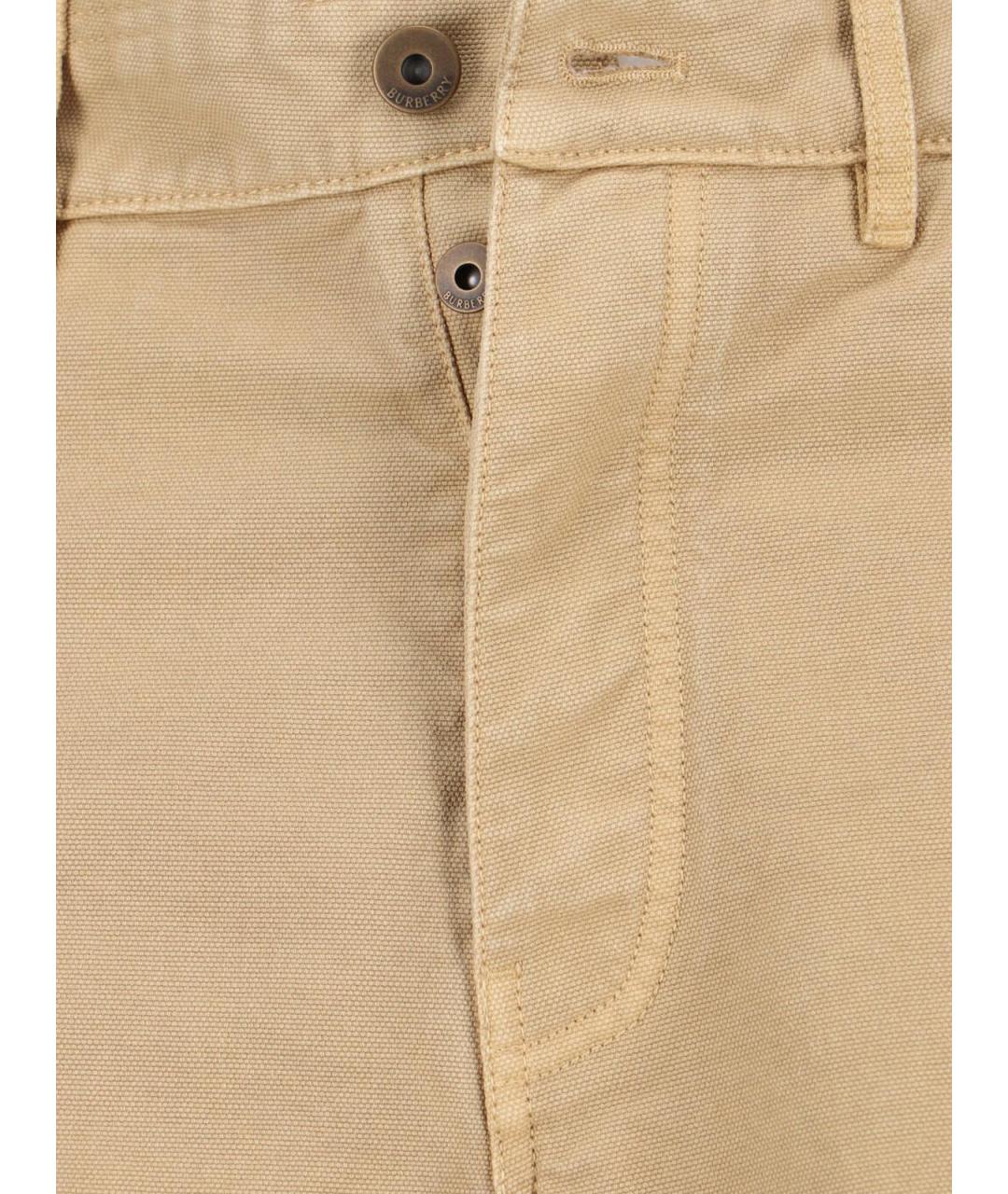 BURBERRY Коричневые хлопковые повседневные брюки, фото 5