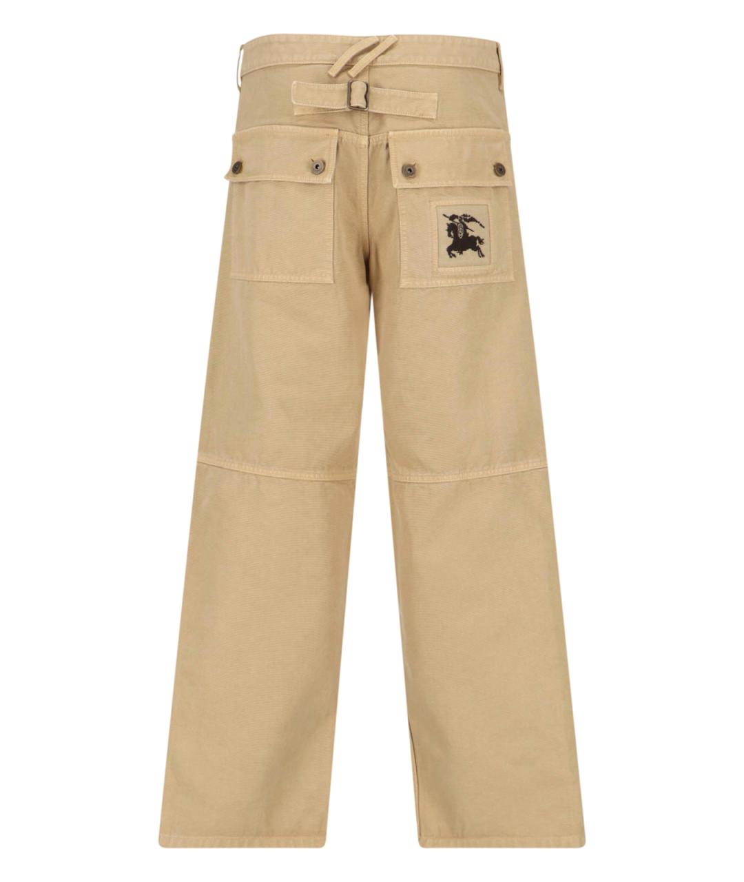 BURBERRY Коричневые хлопковые повседневные брюки, фото 2