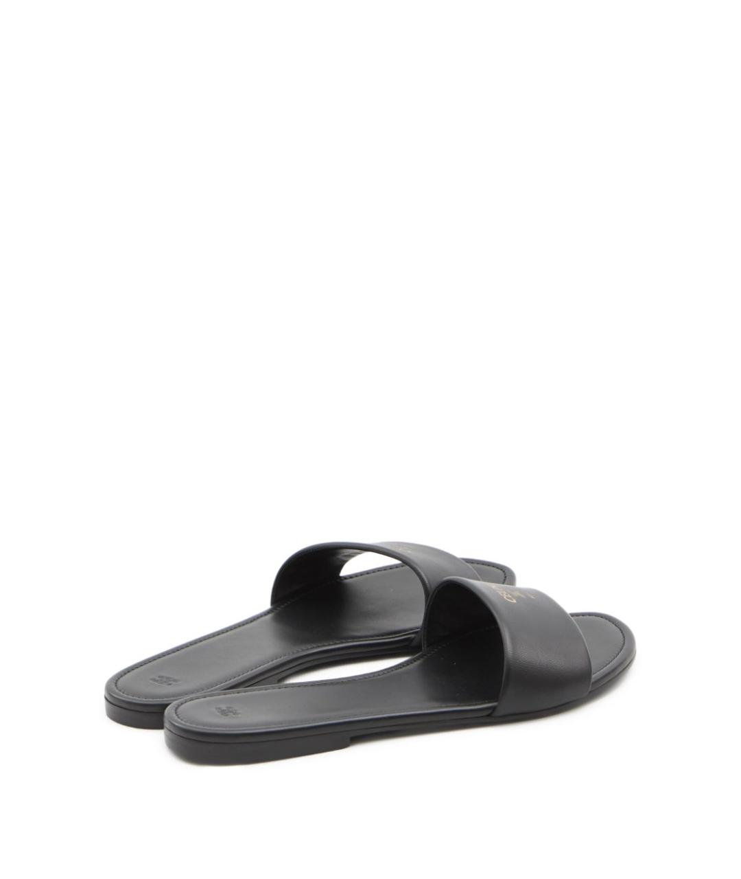 CELINE Черные кожаные шлепанцы, фото 3