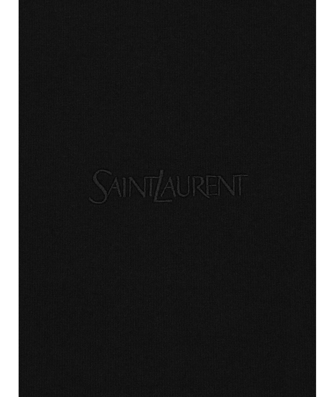 SAINT LAURENT Черная хлопковая футболка, фото 2