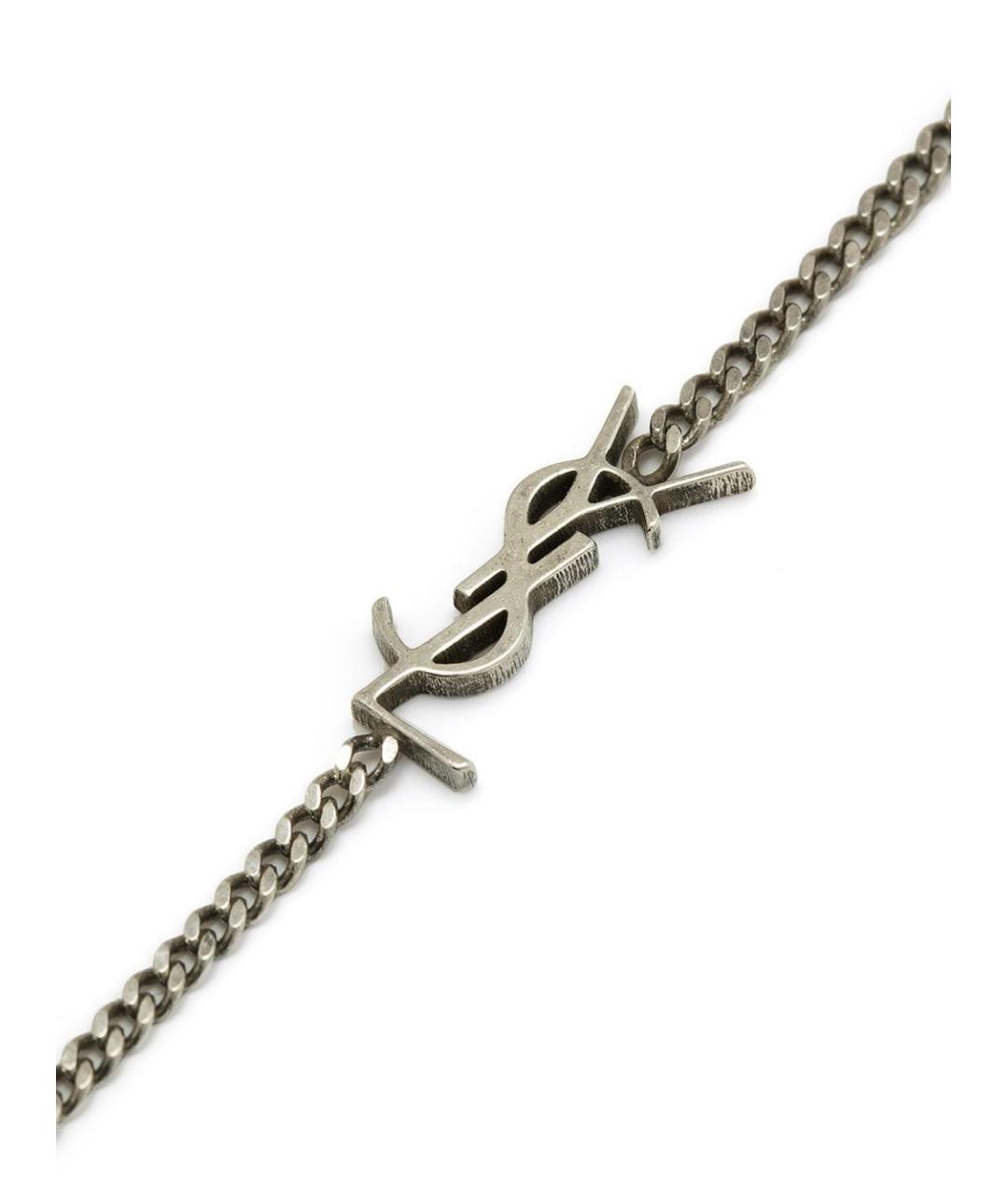 SAINT LAURENT Серебрянный металлический браслет, фото 2