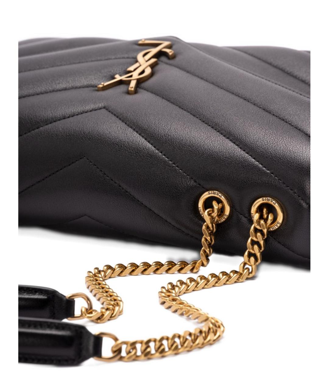 SAINT LAURENT Черная кожаная сумка через плечо, фото 3