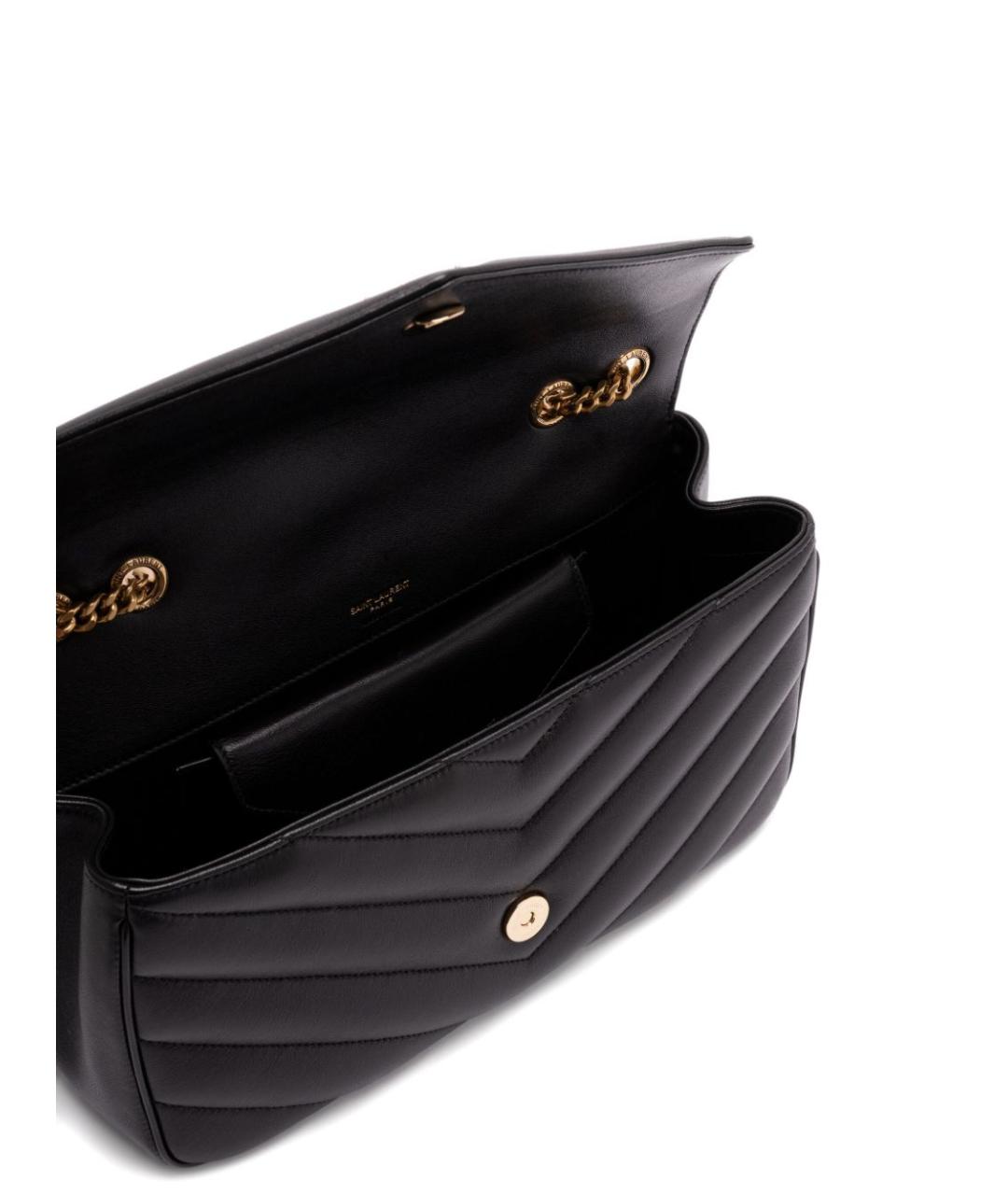 SAINT LAURENT Черная кожаная сумка через плечо, фото 4