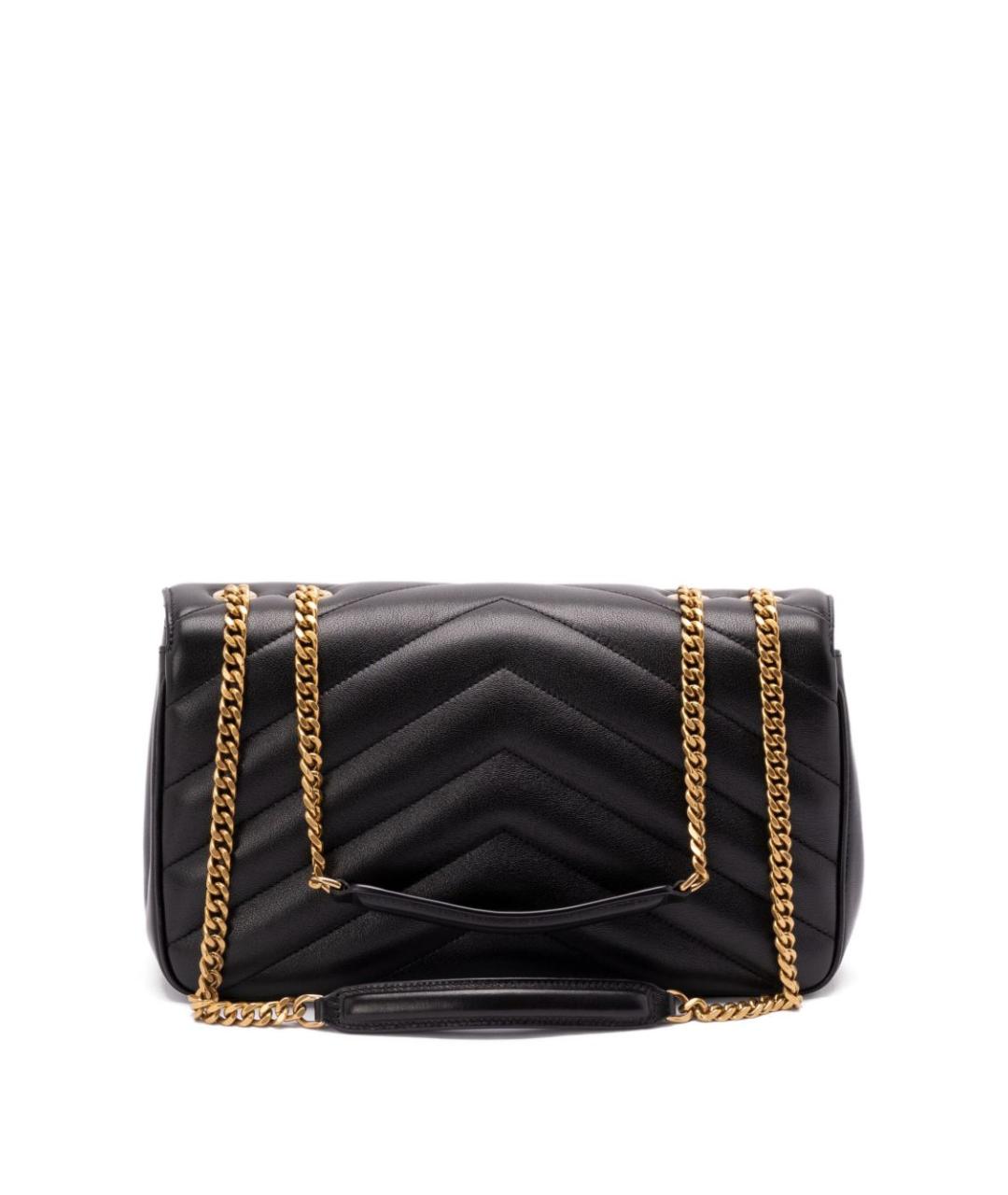 SAINT LAURENT Черная кожаная сумка через плечо, фото 2