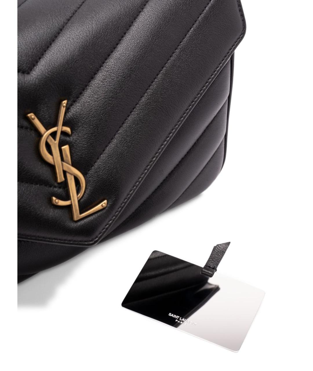 SAINT LAURENT Черная кожаная сумка через плечо, фото 6