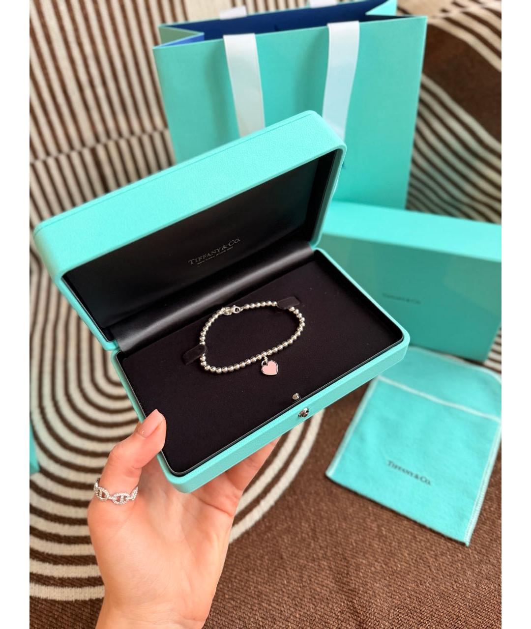 TIFFANY&CO Розовый серебряный браслет, фото 5