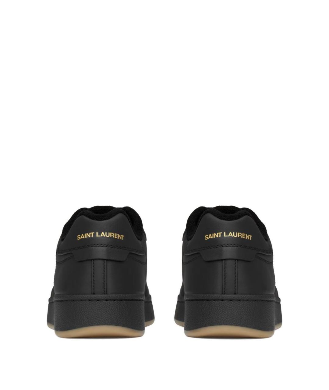 SAINT LAURENT Черные кожаные низкие кроссовки / кеды, фото 4