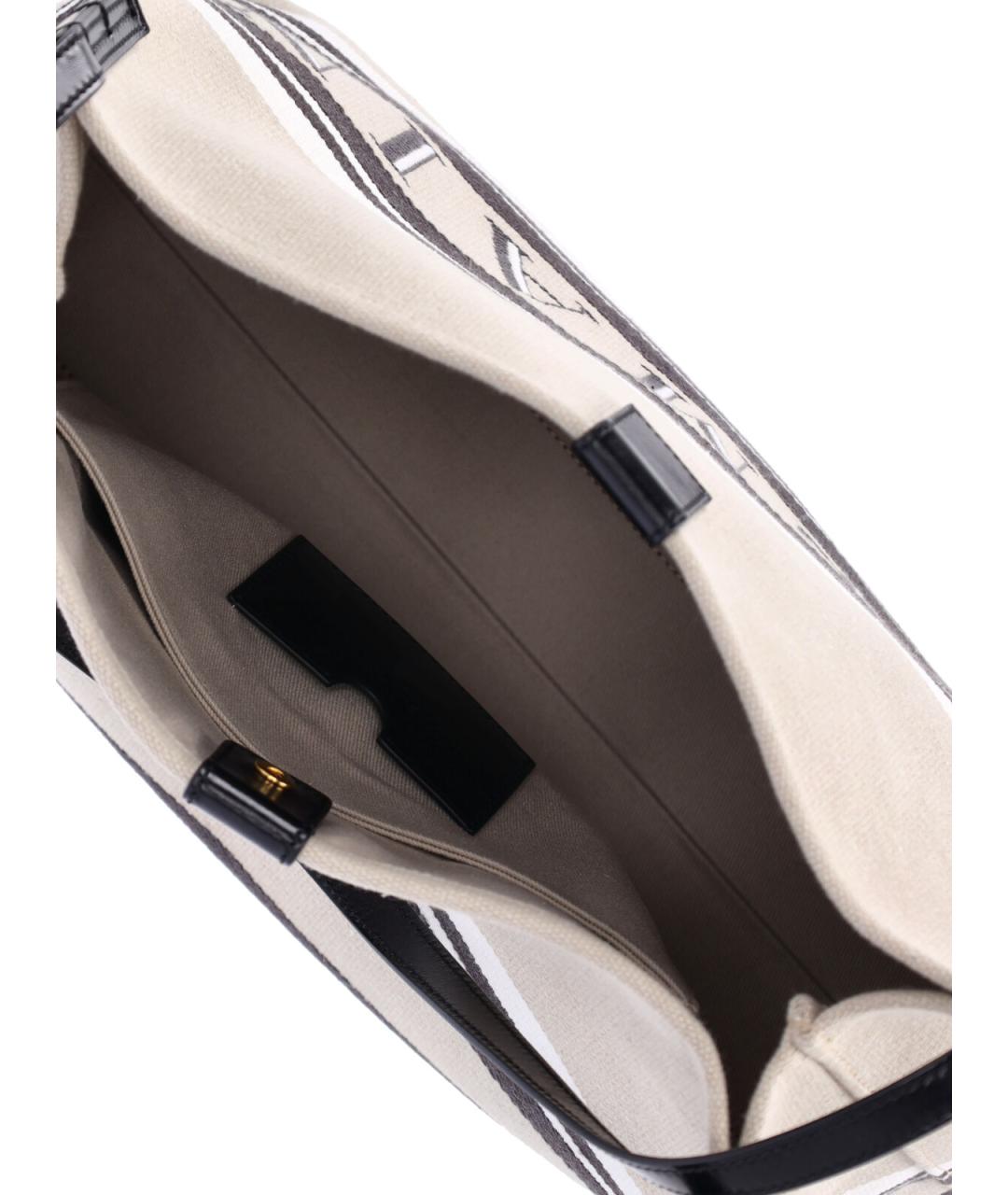 BALMAIN Бежевая хлопковая сумка тоут, фото 4