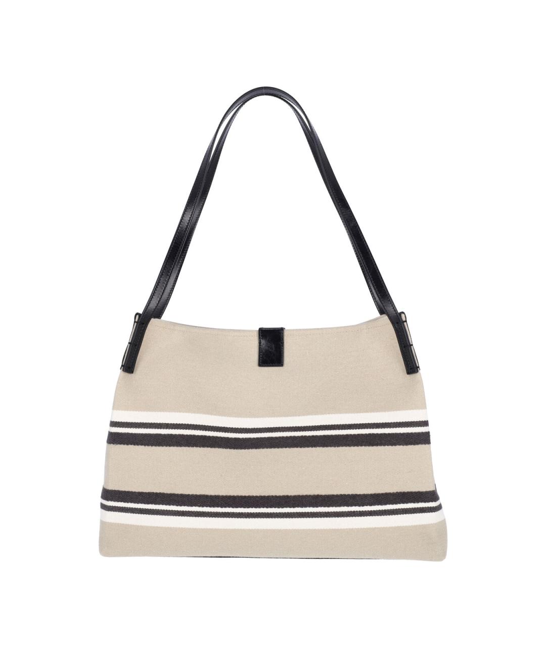 BALMAIN Бежевая хлопковая сумка тоут, фото 3