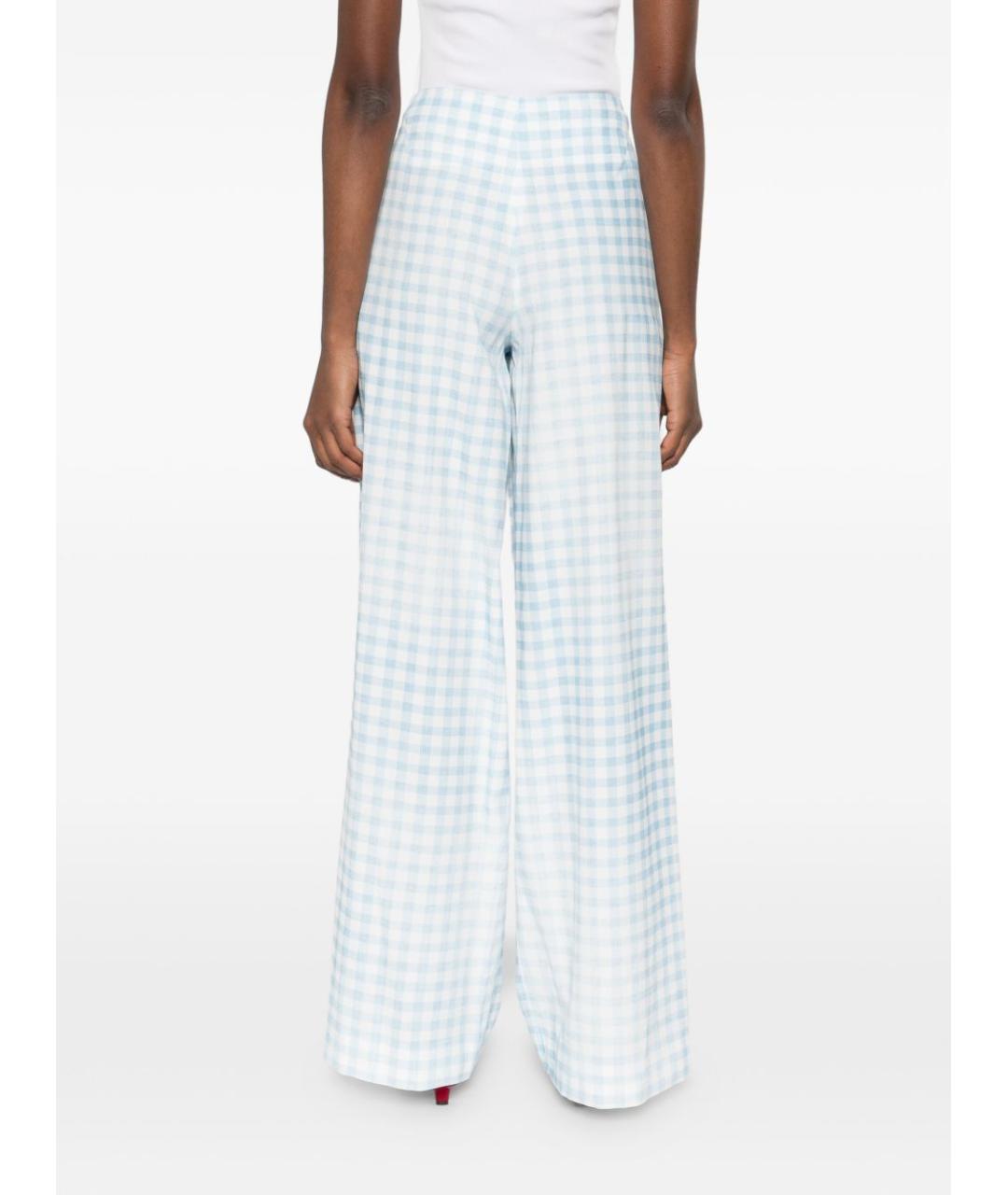 ERMANNO SCERVINO Голубые вискозные прямые брюки, фото 4