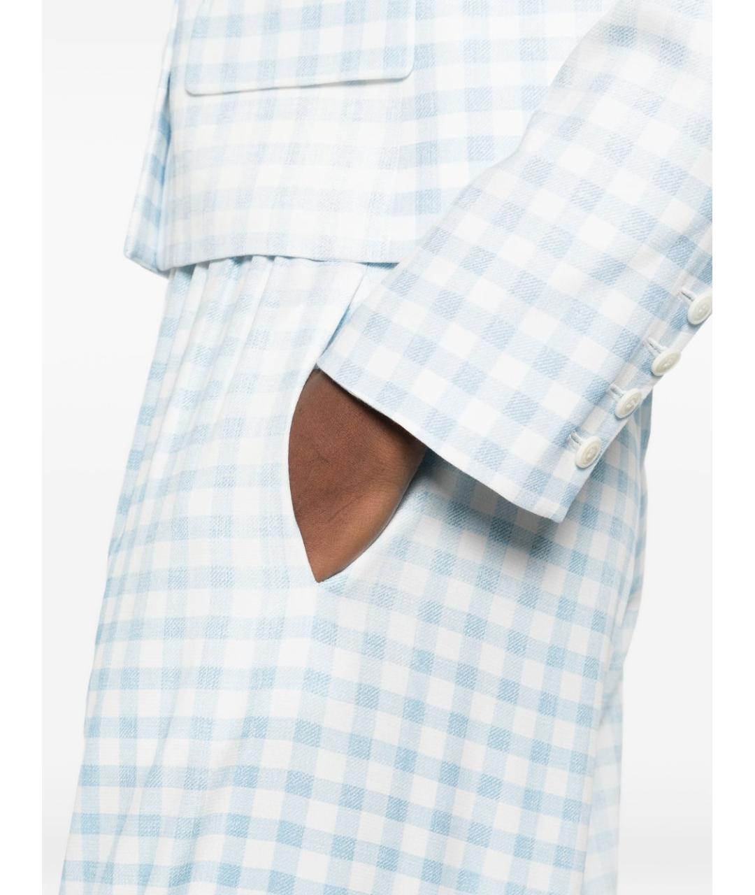 ERMANNO SCERVINO Голубые вискозные прямые брюки, фото 2