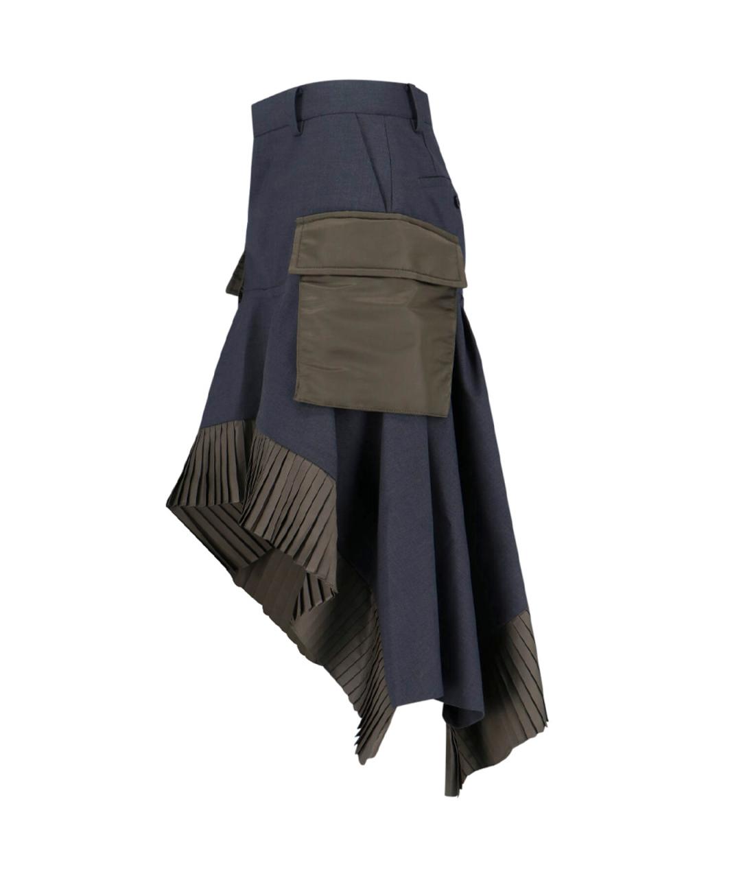 SACAI Серая полиэстеровая юбка миди, фото 3