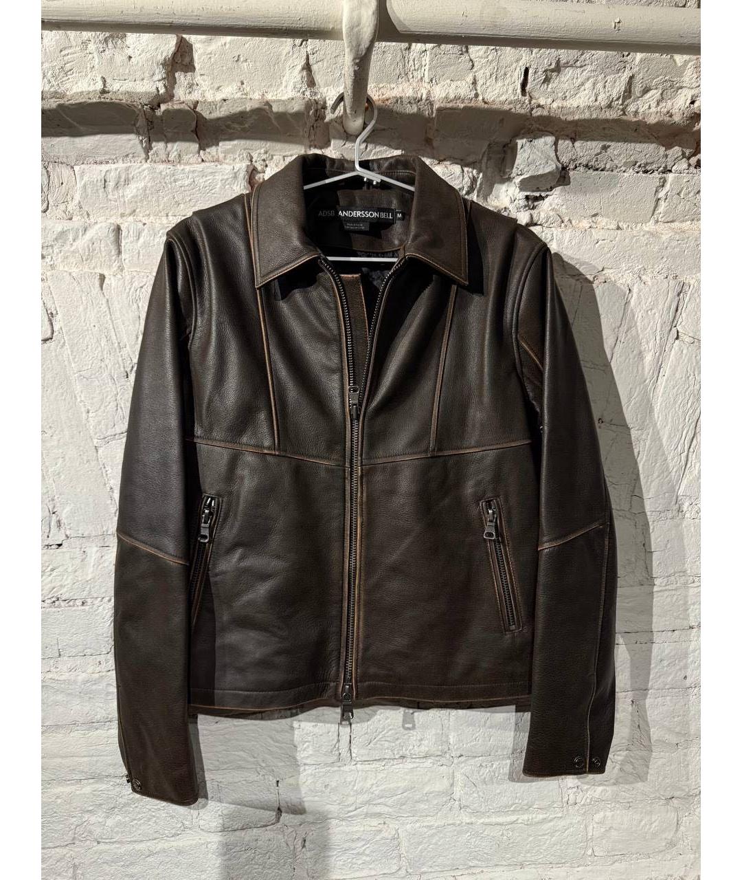 ANDERSSON BELL Коричневая кожаная куртка, фото 3