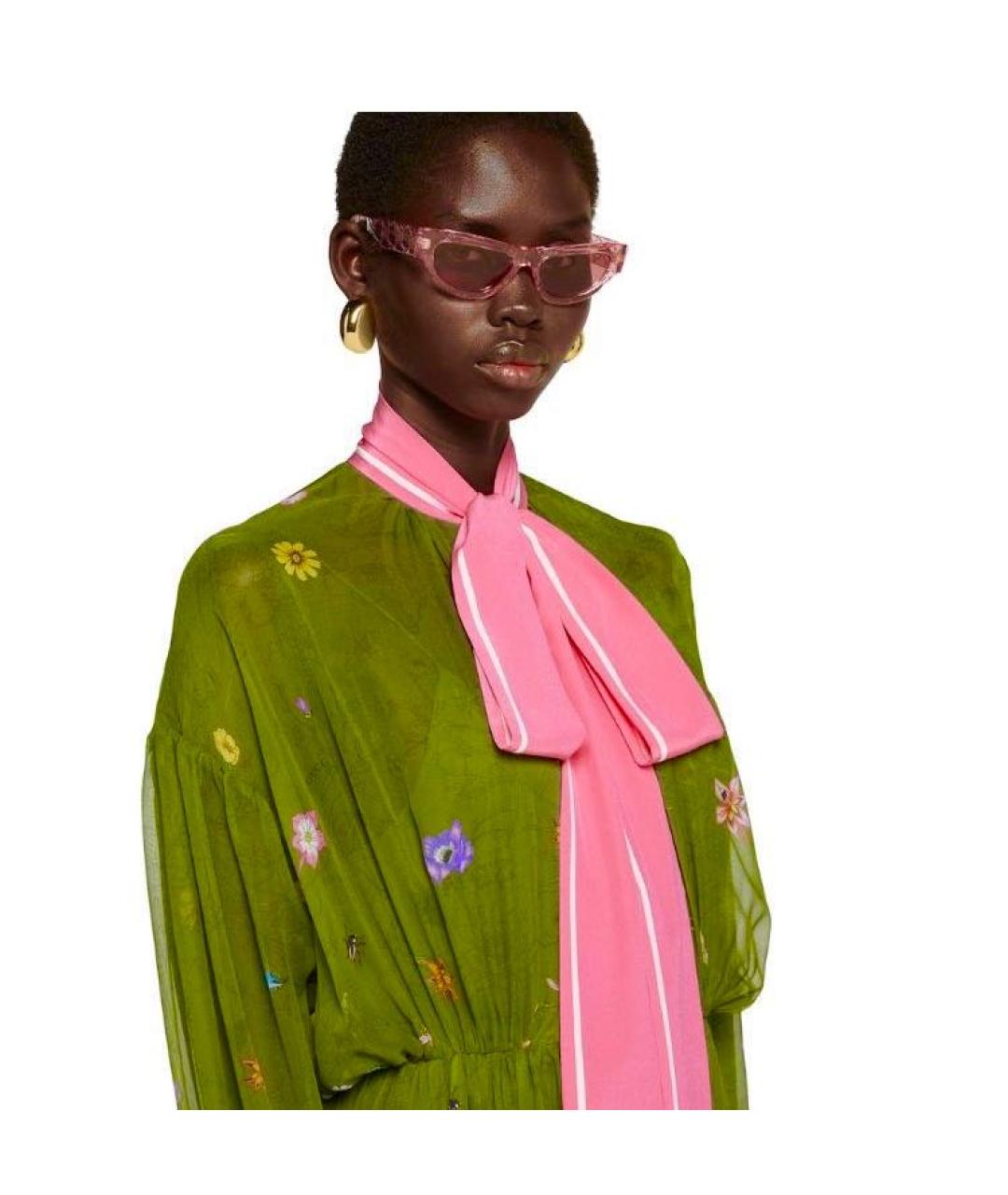 GUCCI Мульти шелковое повседневное платье, фото 4