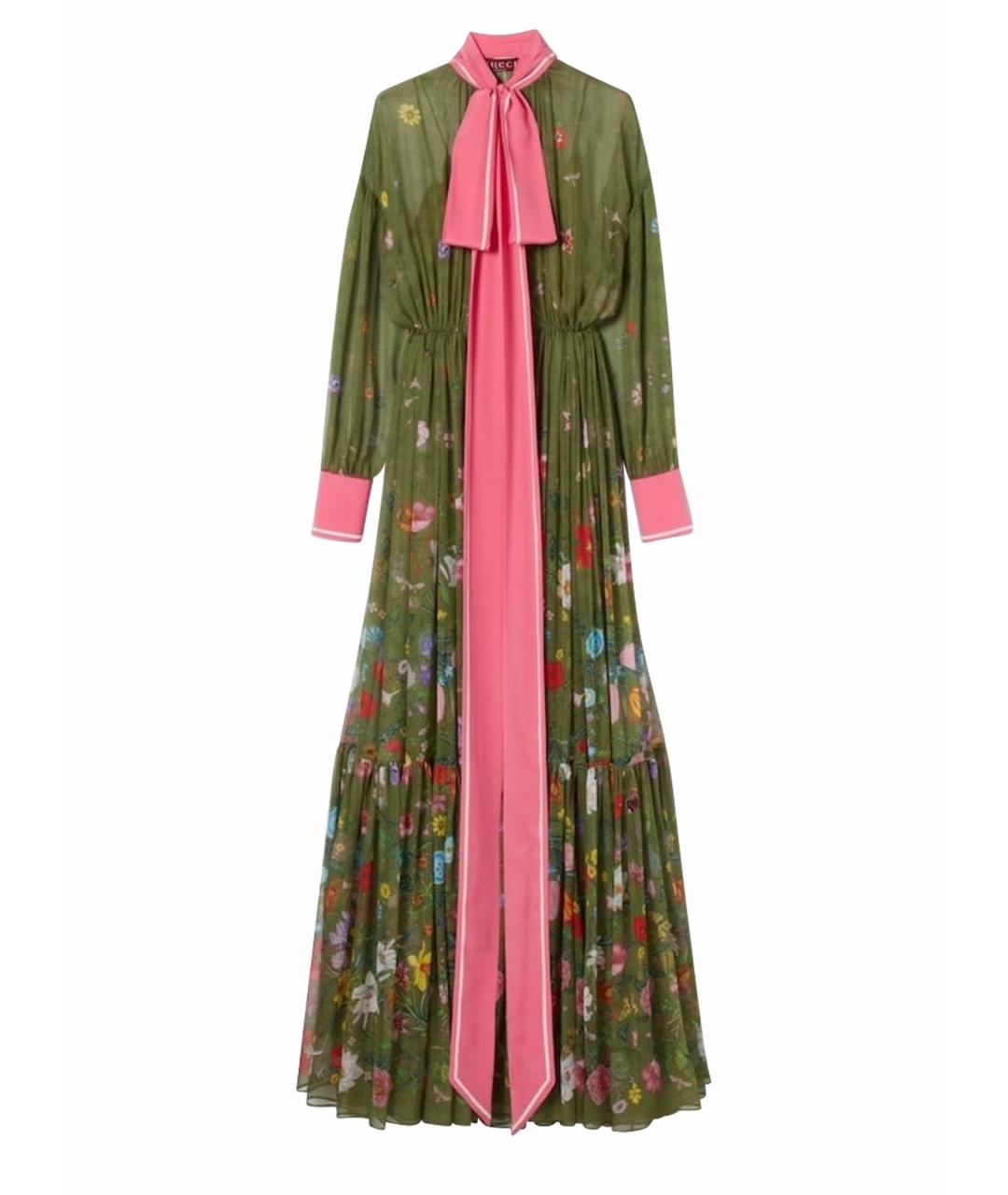 GUCCI Мульти шелковое повседневное платье, фото 1