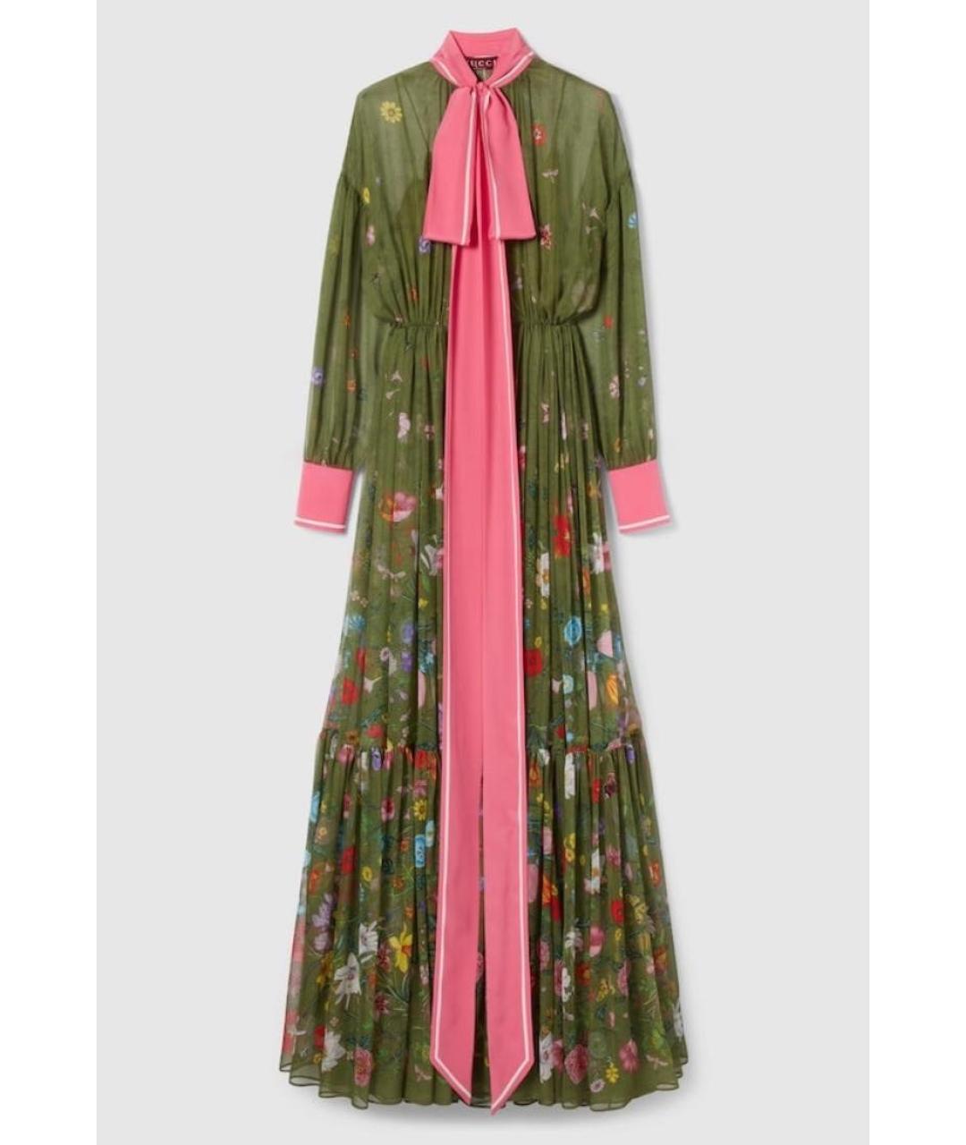 GUCCI Мульти шелковое повседневное платье, фото 8