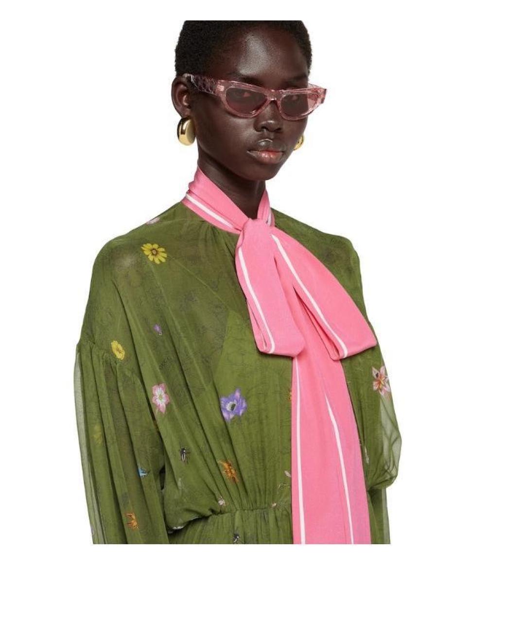 GUCCI Мульти шелковое повседневное платье, фото 3