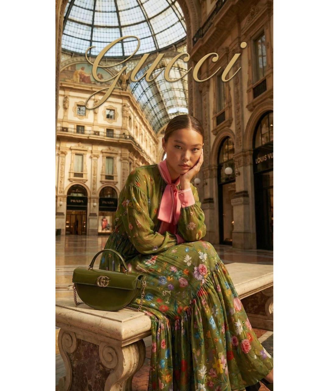 GUCCI Мульти шелковое повседневное платье, фото 5