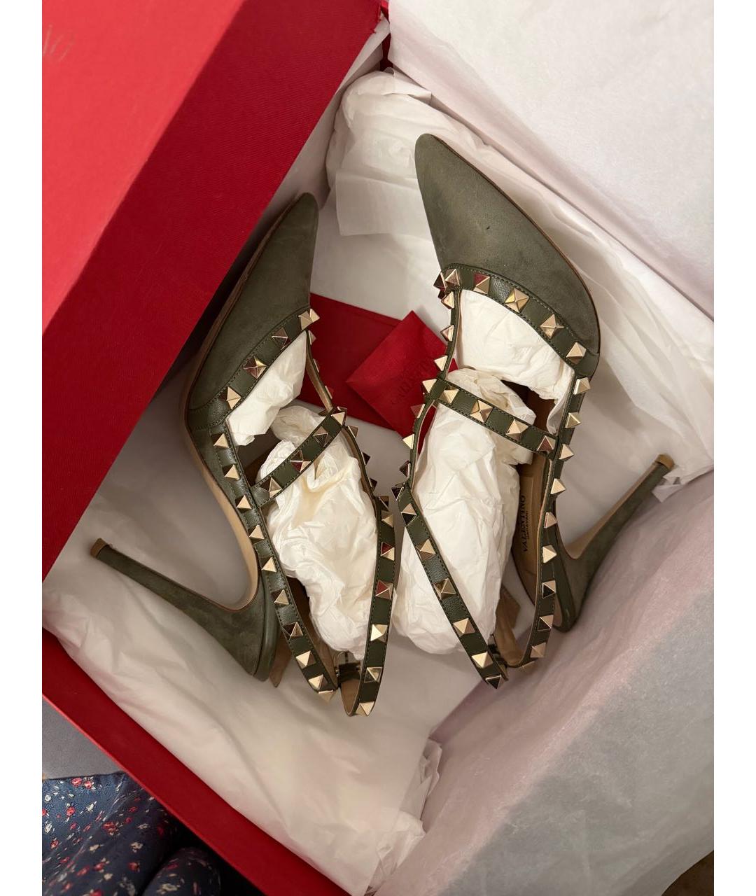 VALENTINO Хаки замшевые туфли, фото 5