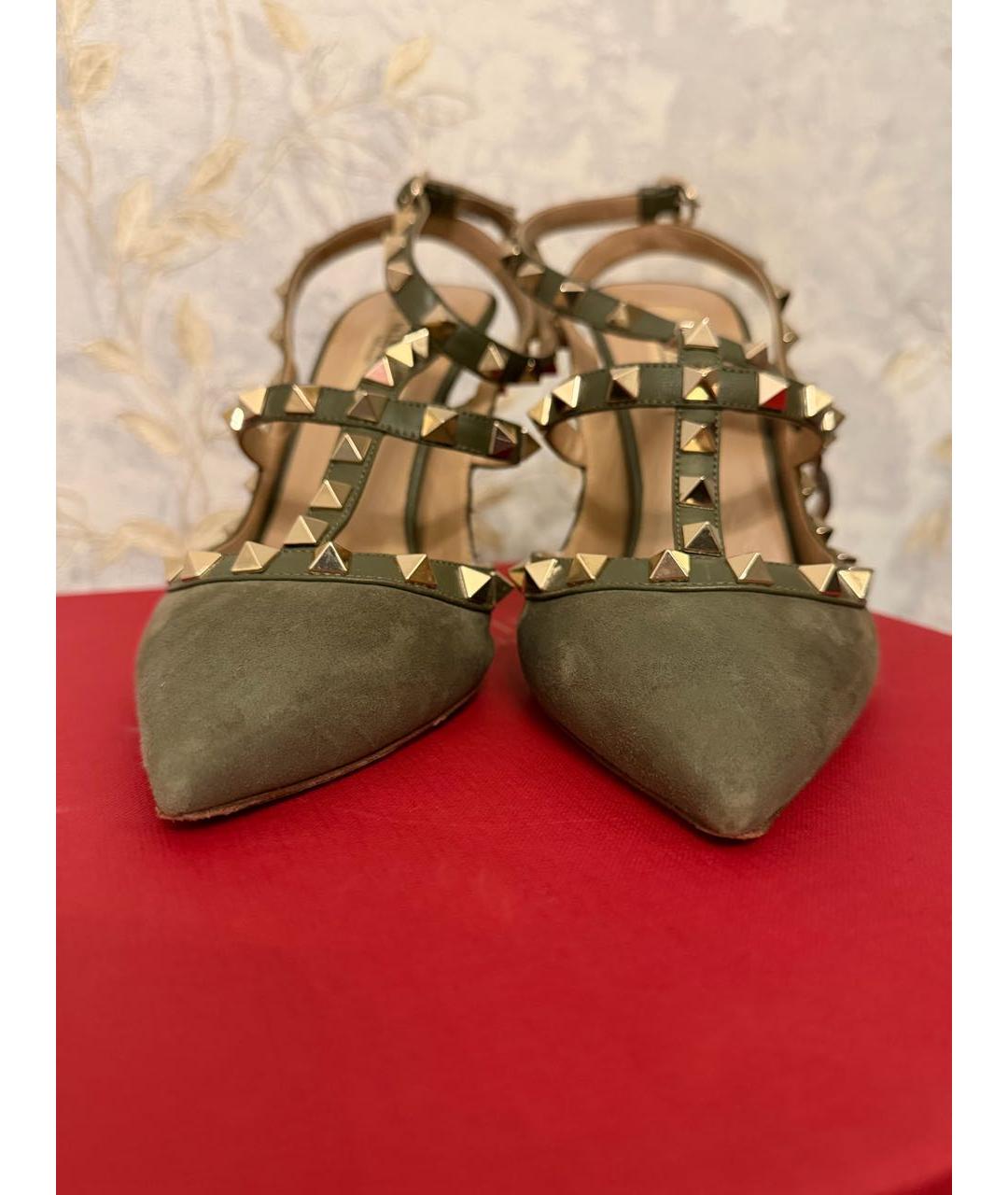 VALENTINO Хаки замшевые туфли, фото 6