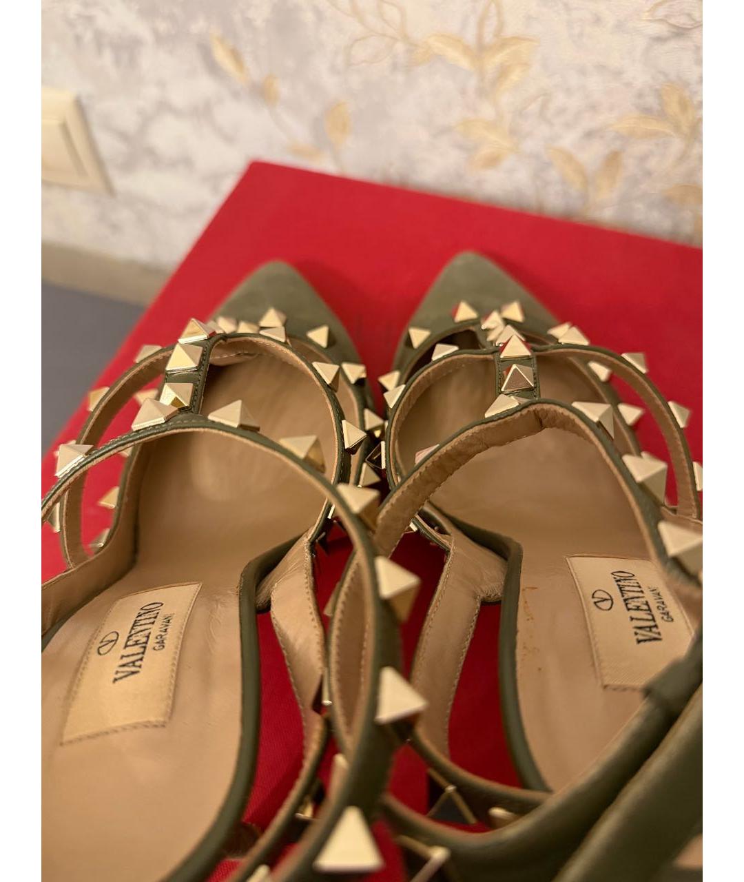 VALENTINO Хаки замшевые туфли, фото 8