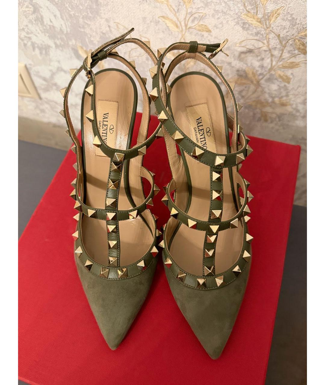 VALENTINO Хаки замшевые туфли, фото 2