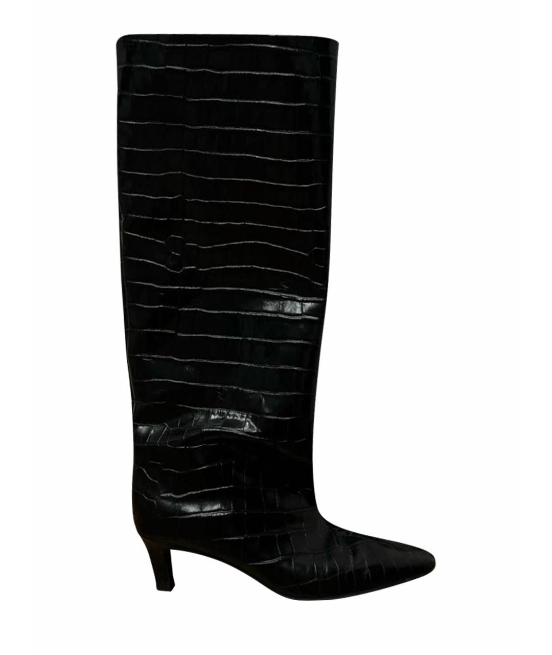 TOTEME Черные сапоги из лакированной кожи, фото 1