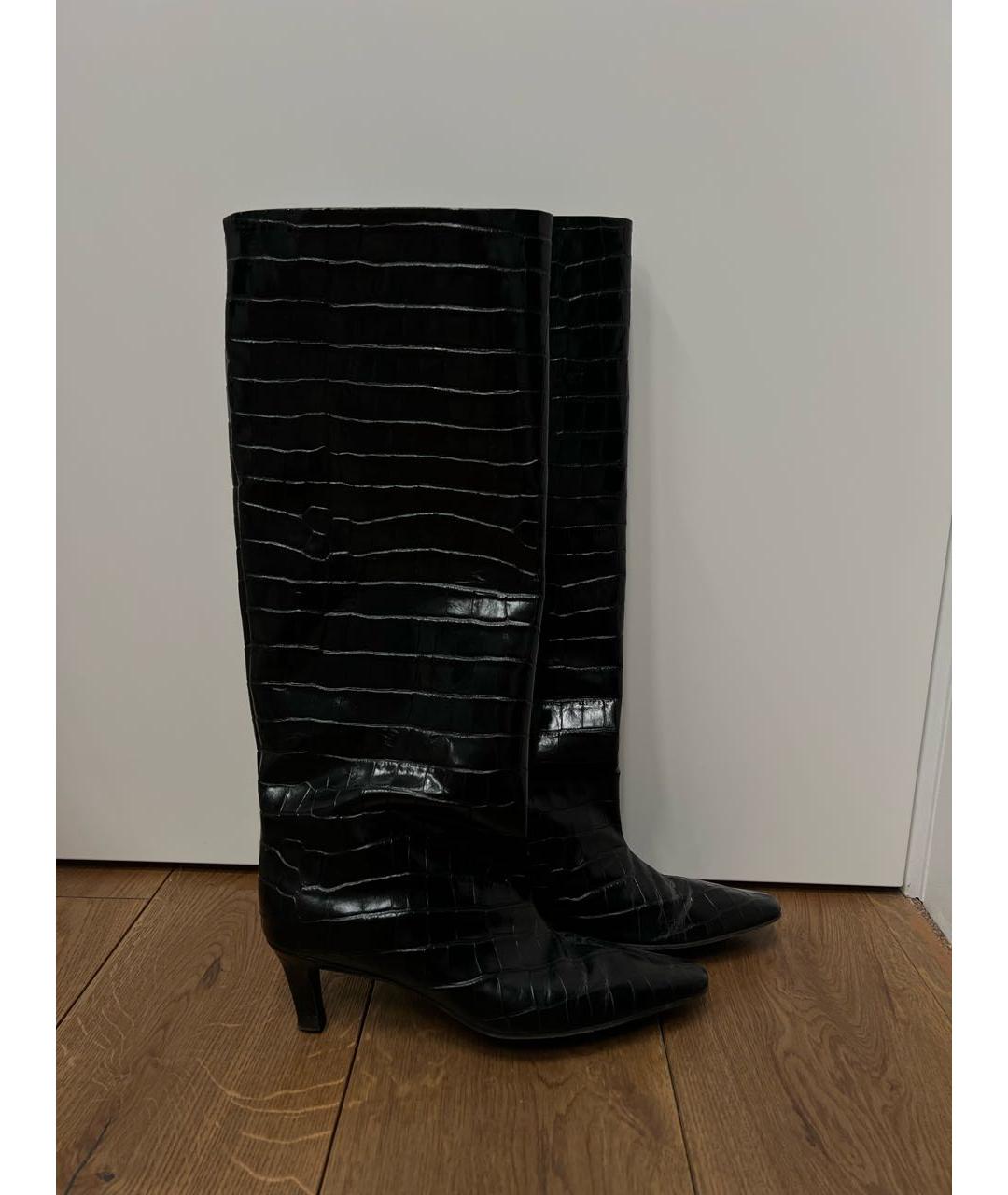 TOTEME Черные сапоги из лакированной кожи, фото 9