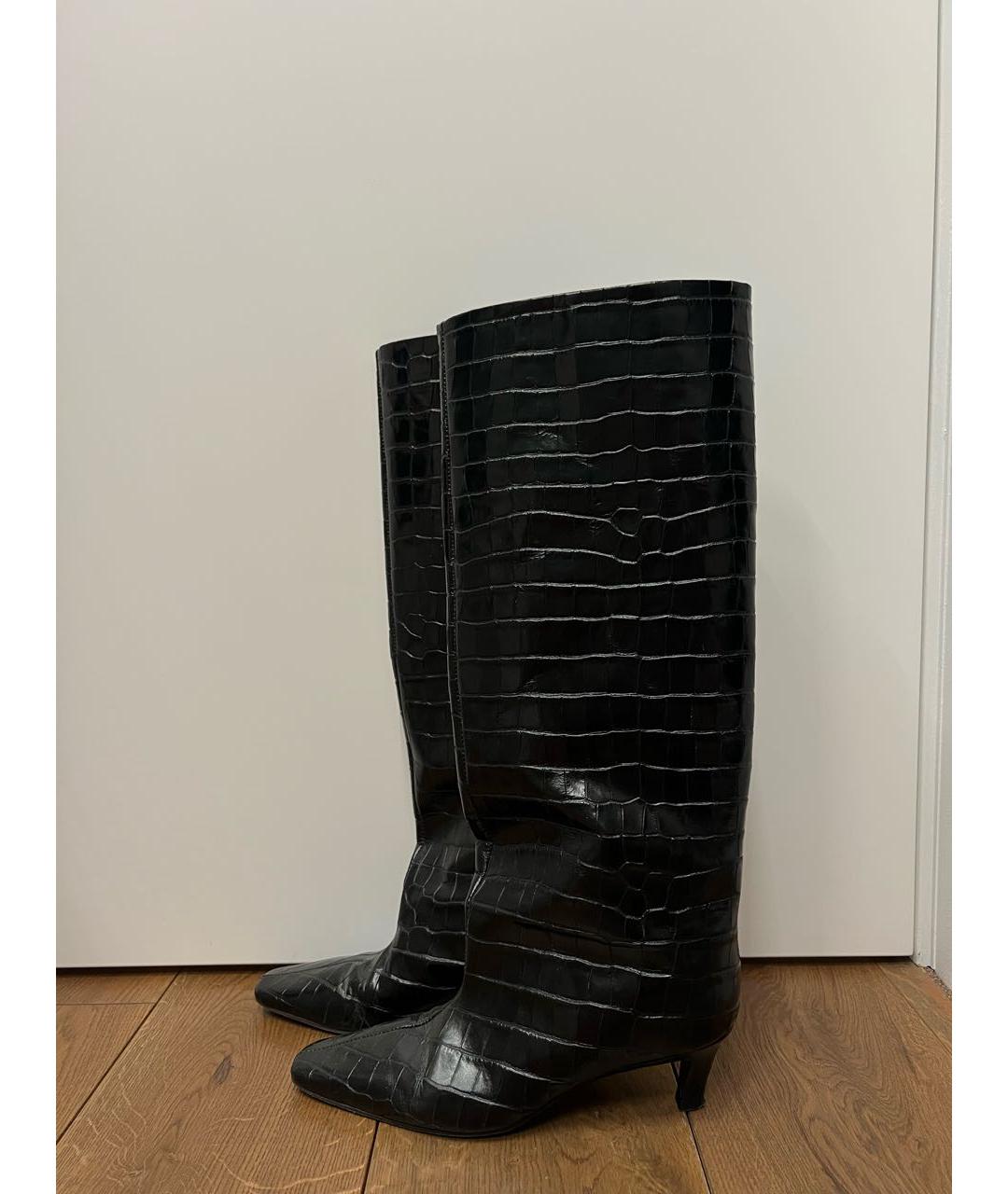 TOTEME Черные сапоги из лакированной кожи, фото 2