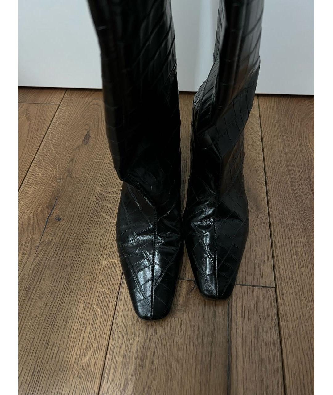 TOTEME Черные сапоги из лакированной кожи, фото 4