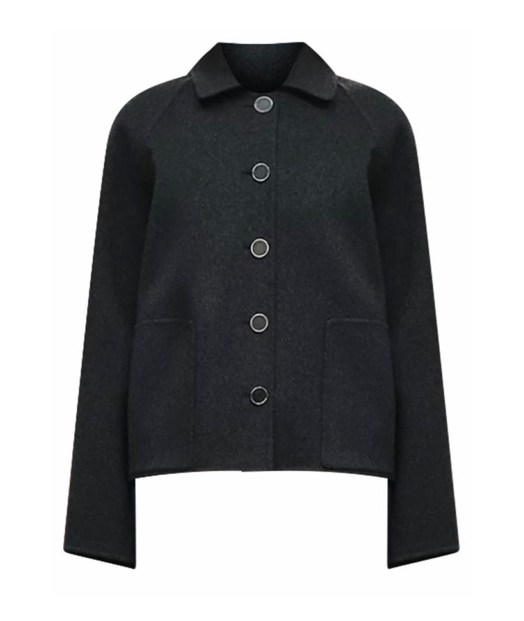 HERMES Черное кашемировое пальто, фото 1