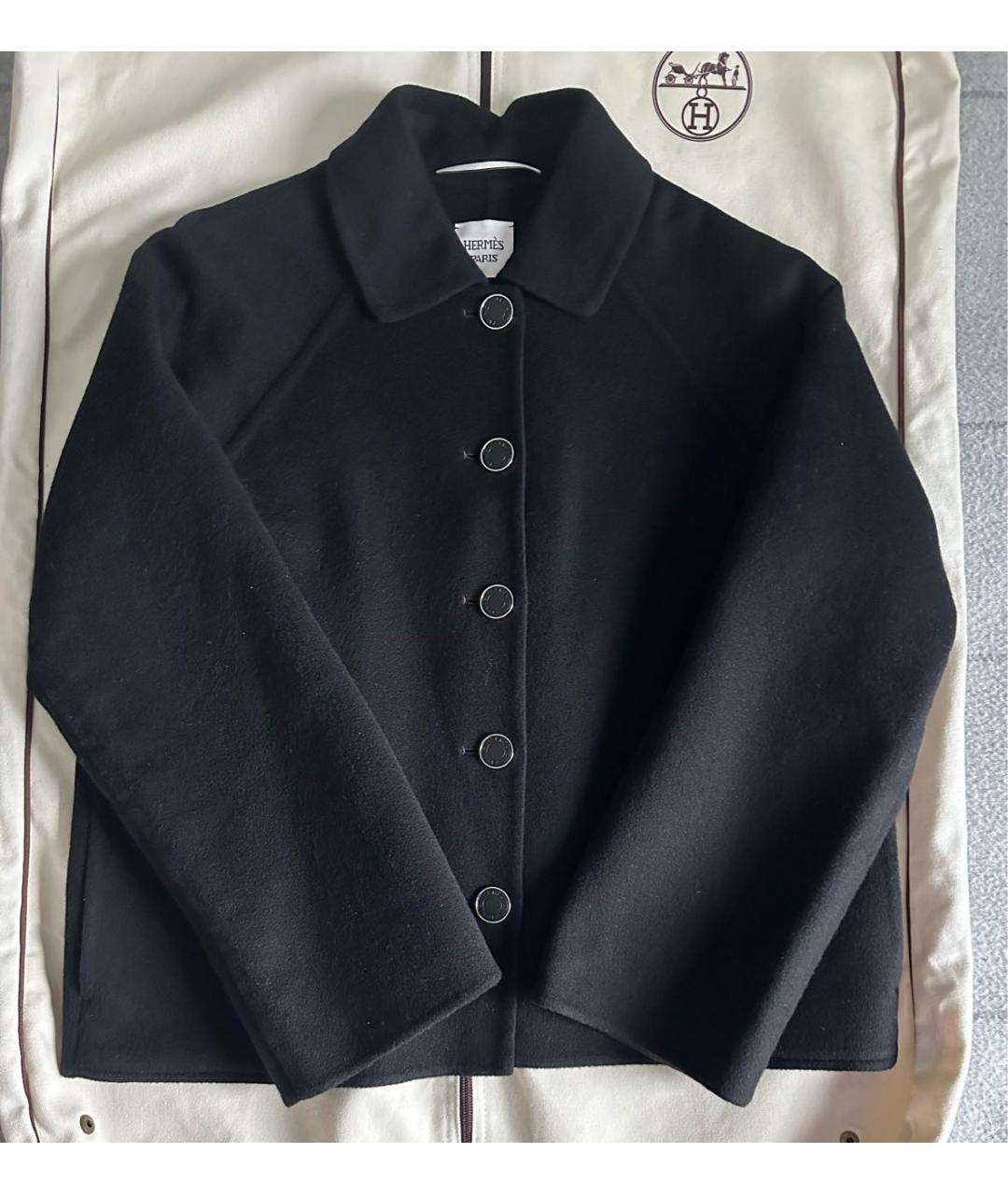 HERMES Черное кашемировое пальто, фото 4