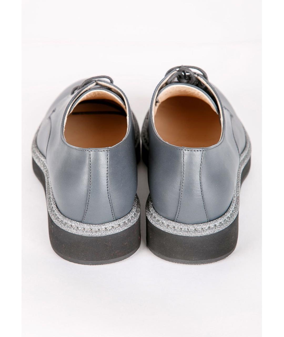 FABIANA FILIPPI Антрацитовые кожаные брогги и оксфорды, фото 5