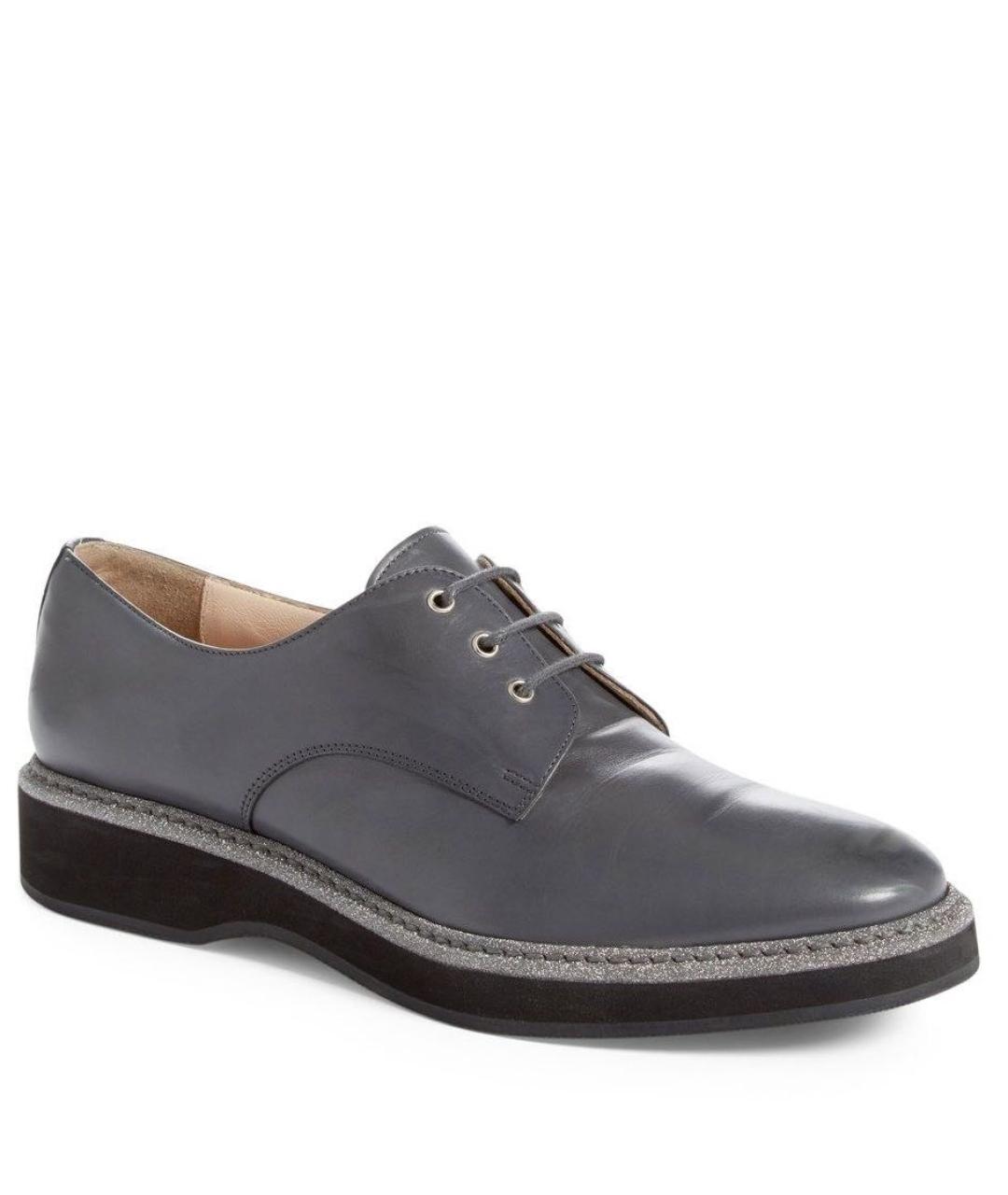 FABIANA FILIPPI Антрацитовые кожаные брогги и оксфорды, фото 9