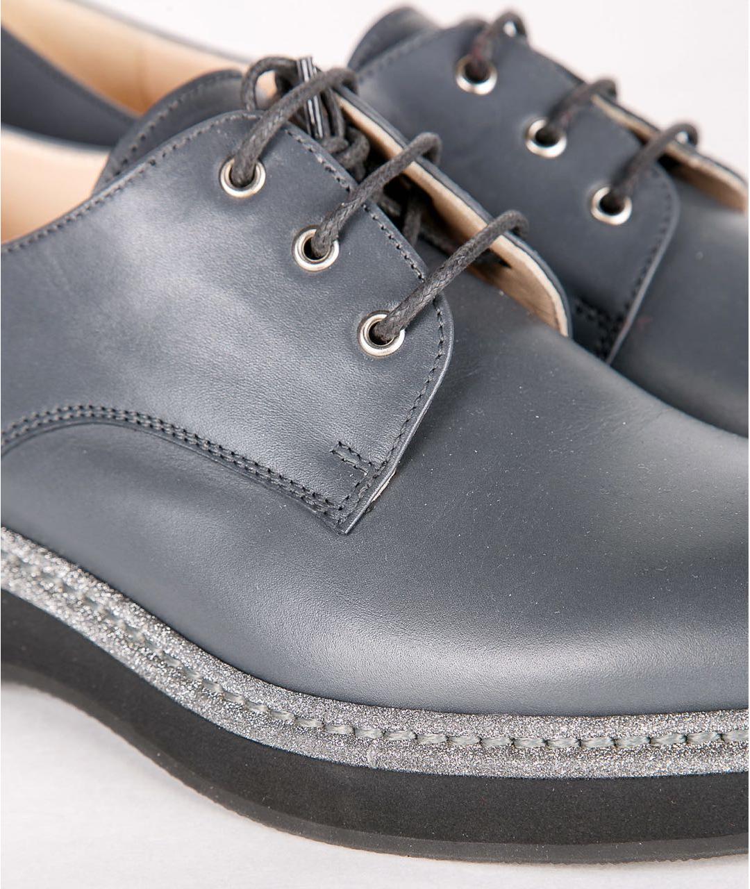 FABIANA FILIPPI Антрацитовые кожаные брогги и оксфорды, фото 4