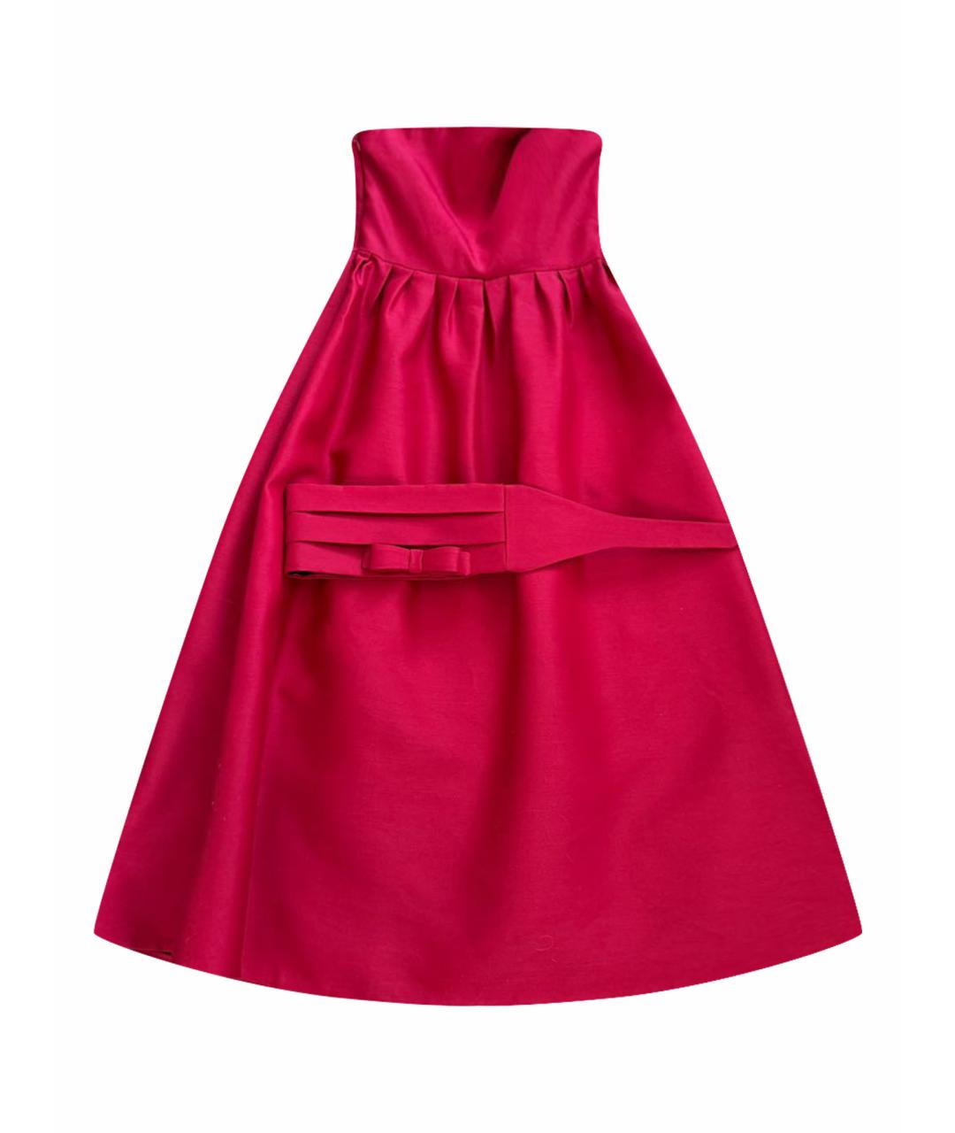 CHRISTIAN DIOR Красное шелковое коктейльное платье, фото 1