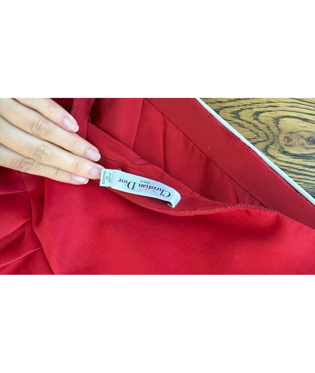 CHRISTIAN DIOR Красное шелковое коктейльное платье, фото 4