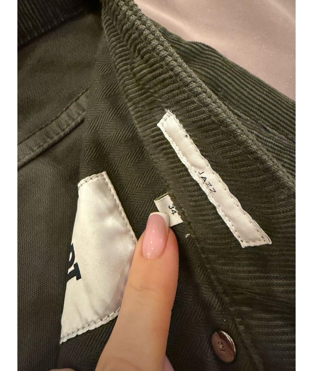 PT TORINO Зеленые хлопко-эластановые повседневные брюки, фото 5