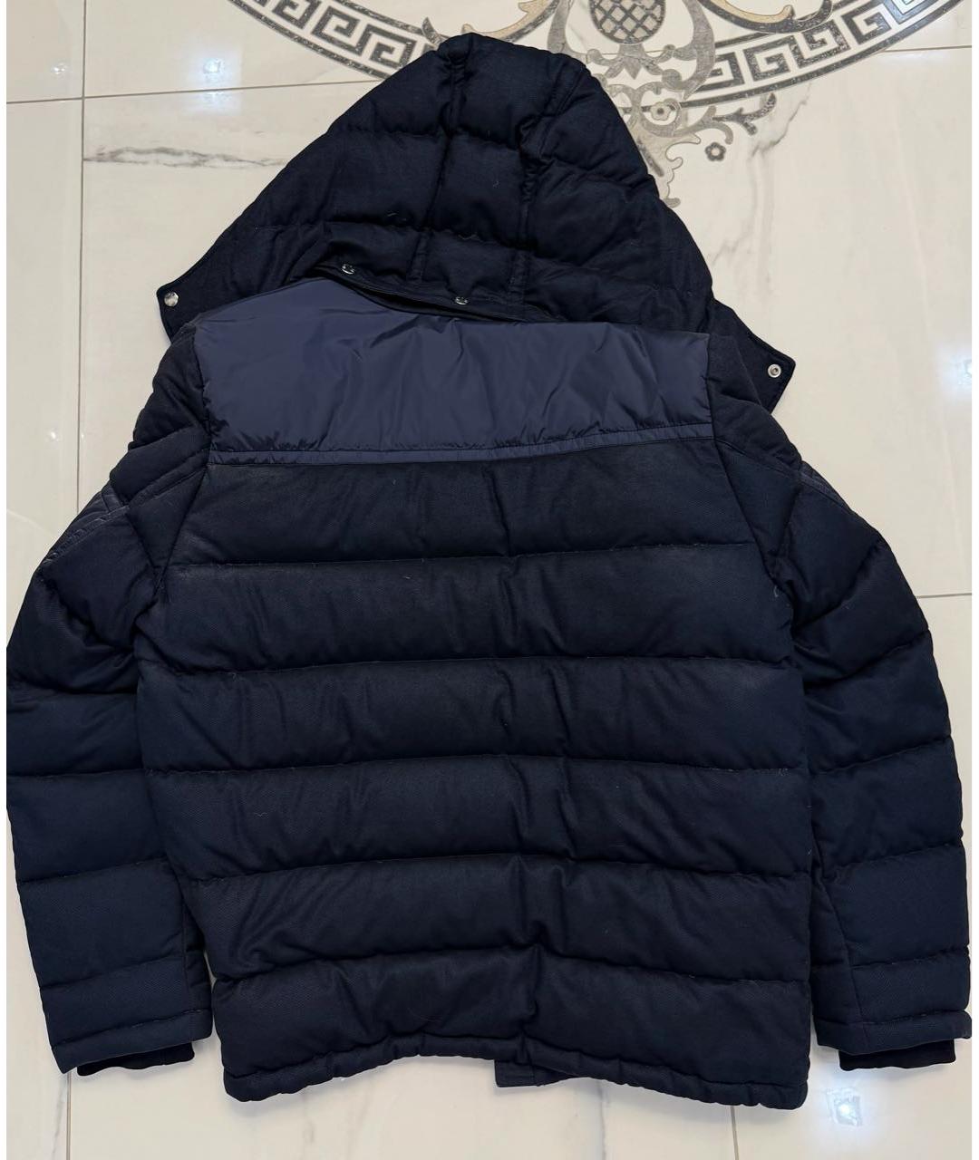 MONCLER Темно-синий полиамидовый пуховик, фото 2