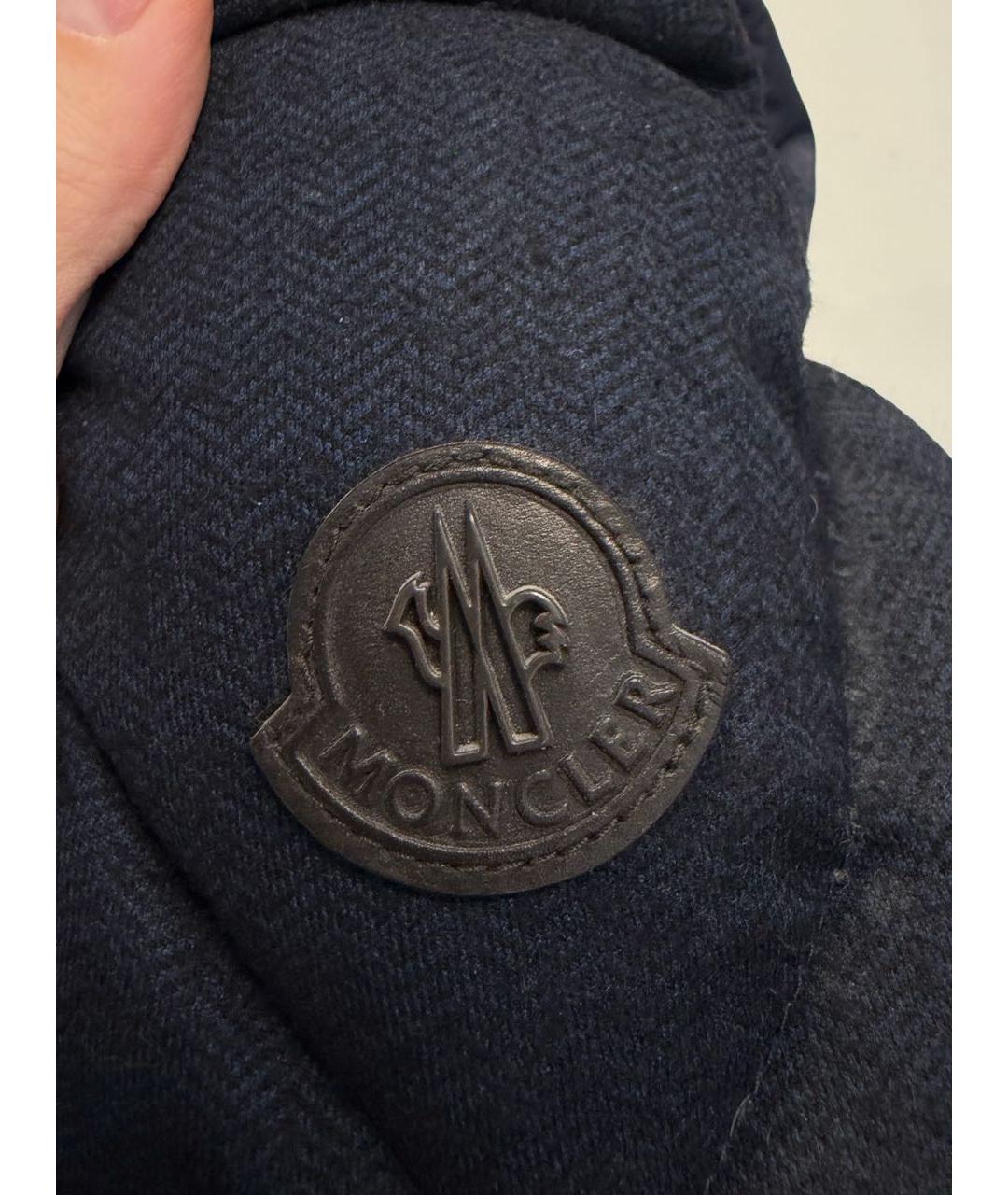 MONCLER Темно-синий полиамидовый пуховик, фото 4