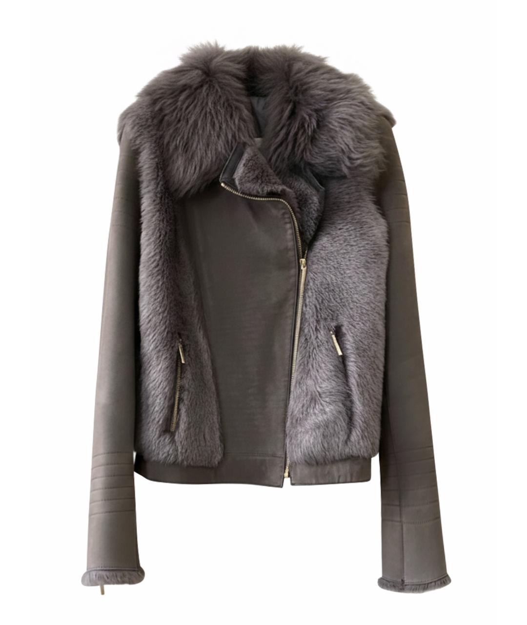 YVES SALOMON Антрацитовая меховая дубленка, фото 1
