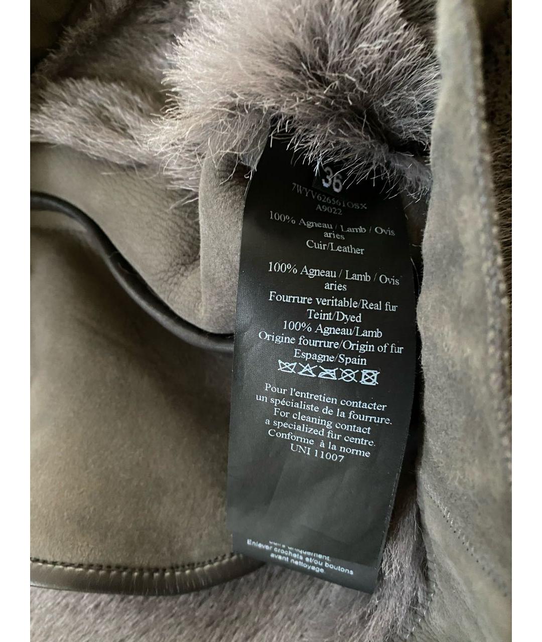 YVES SALOMON Антрацитовая меховая дубленка, фото 7