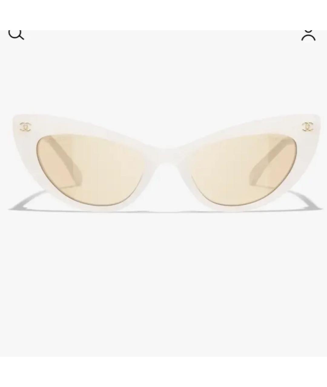 CHANEL Бежевые пластиковые солнцезащитные очки, фото 2